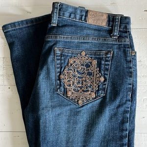 Disney Parks Jean With Mickey Mouse Pocket Detail Size 8 Length 34